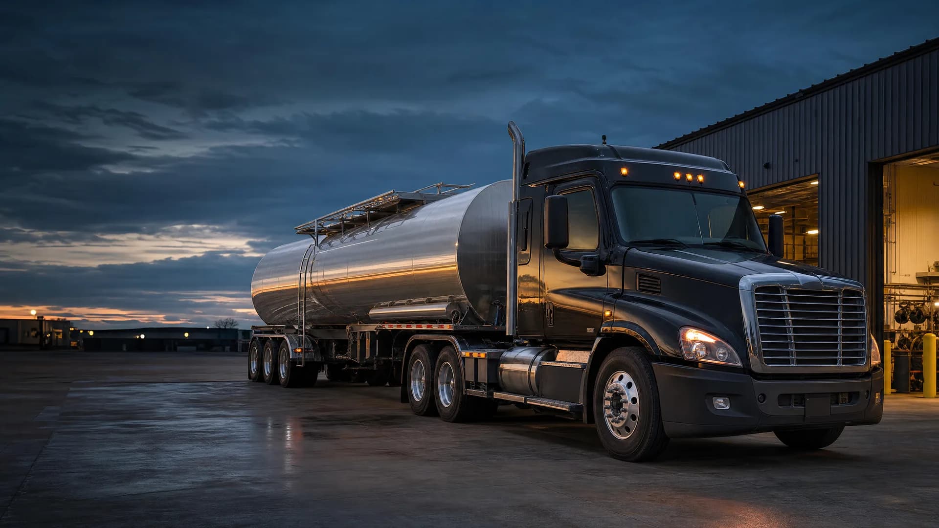 Tanker truck parked at a fleet operation